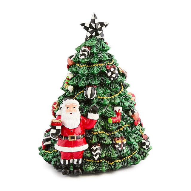 Mackenzie-Childs Courtly Christmas Tree Rotating Music Box