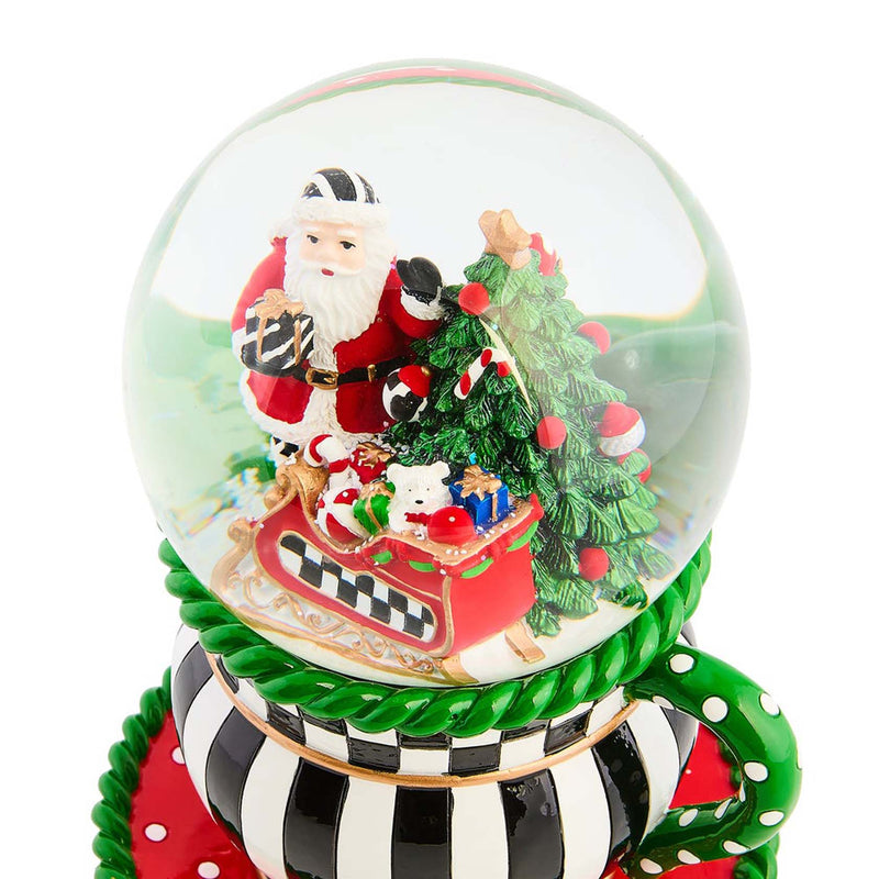 Mackenzie-Childs Check It Out Teacup Snow Globe