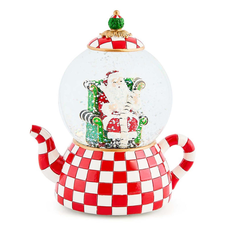 Mackenzie-Childs Check It Out Teapot Snow Globe