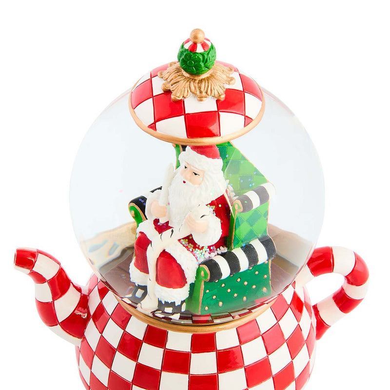 Mackenzie-Childs Check It Out Teapot Snow Globe