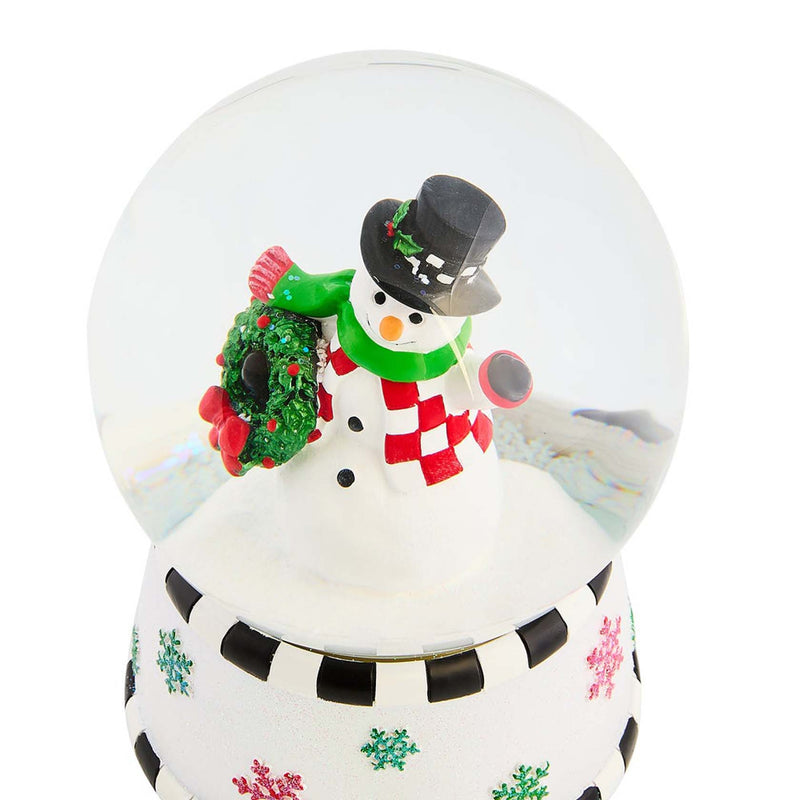 Mackenzie-Childs Check It Out Snowman Snow Globe