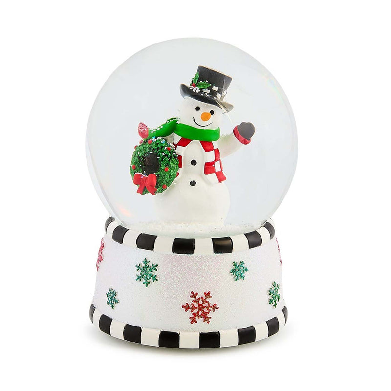 Mackenzie-Childs Check It Out Snowman Snow Globe