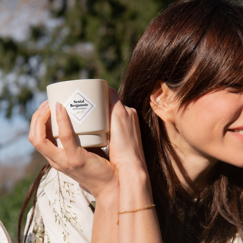 My Jolie Candle Sandalwood Bergamot, Gold Bracelet