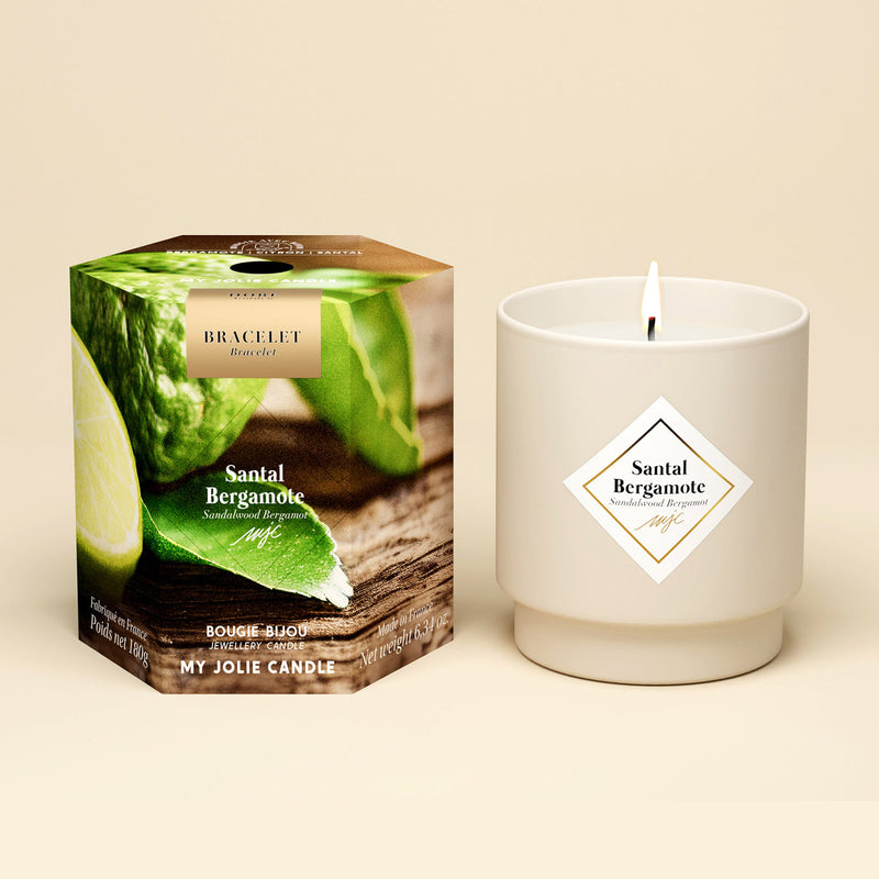 My Jolie Candle Sandalwood Bergamot, Gold Bracelet