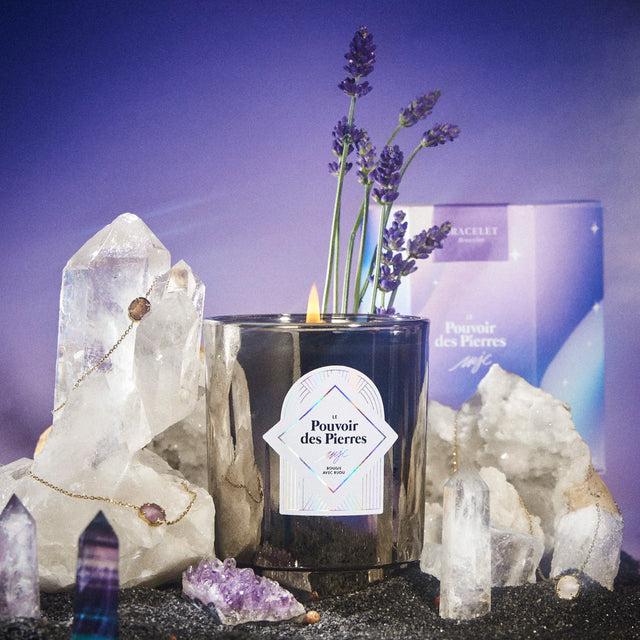 My Jolie Candle The Power of Stones Jewel Candle, Mother of Pearl Bracelet – David Shuttle Ltd