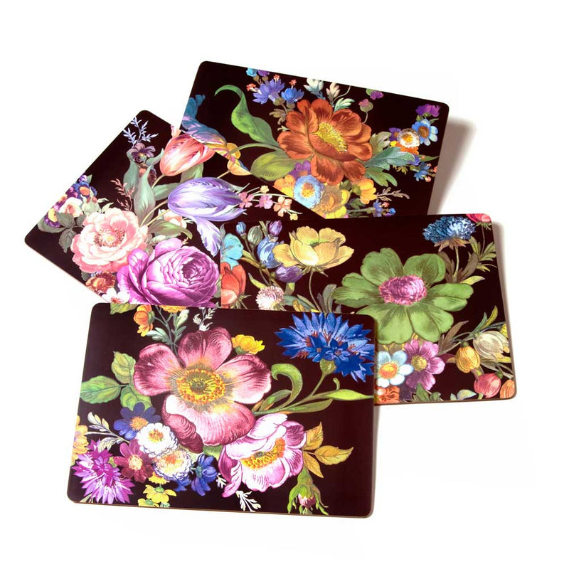 Mackenzie-Childs Flower Market Black Placemats