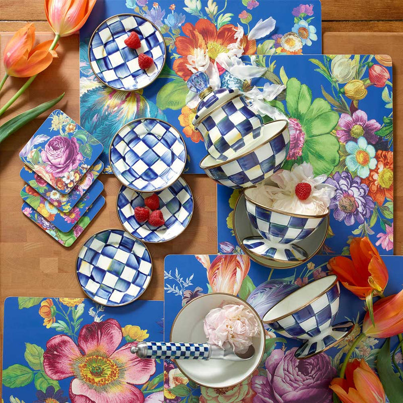 Mackenzie-Childs Flower Market Lapis Cork Back Placemats