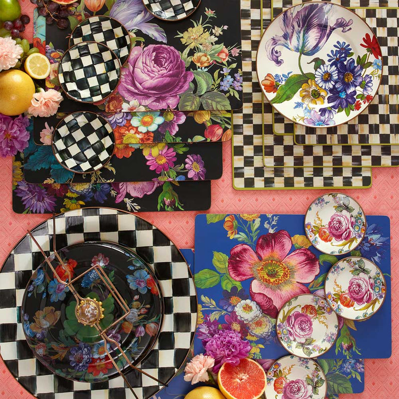 Mackenzie-Childs Flower Market Lapis Cork Back Placemats