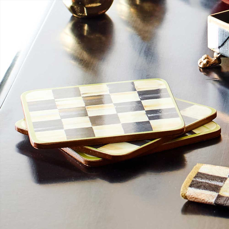 Mackenzie-Childs Courtly Check Square Coasters