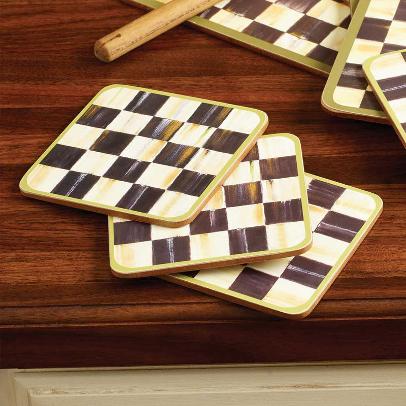 Mackenzie-Childs Courtly Check Square Coasters