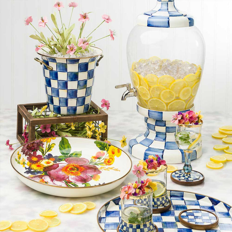 Mackenzie-Childs Royal Check Circle Coasters