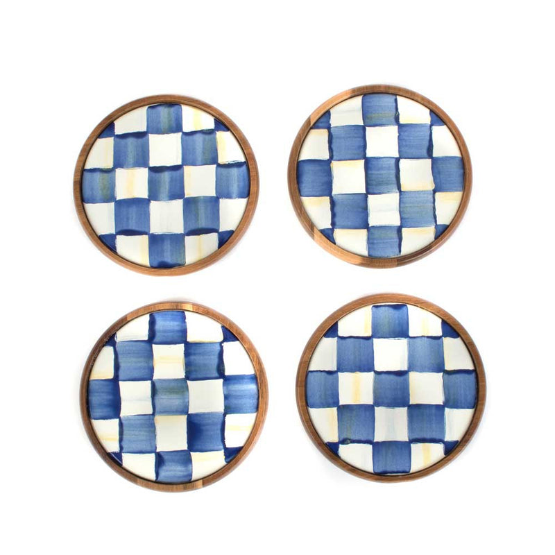 Mackenzie-Childs Royal Check Circle Coasters, Set of 4