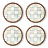 Mackenzie-Childs Sterling Check Enamel Coasters, Set Of 4