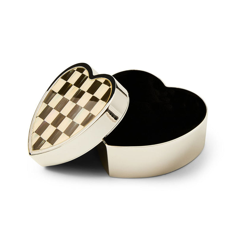 Mackenzie-Childs Courtly Check Heart Trinket Box