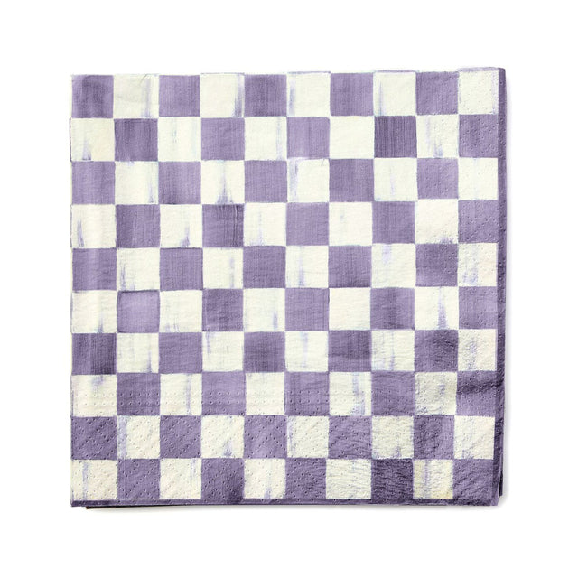 Mackenzie Childs Violet Check Dinner Paper Napkins