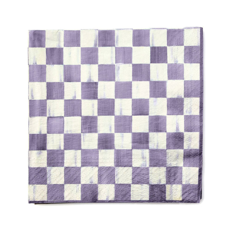 Mackenzie Childs Violet Check Dinner Paper Napkins