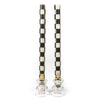 Mackenzie-Childs Check Black & Ivory Dinner Candles, Set of 2