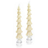 Mackenzie-Childs Tree Dinner 12" Ivory Candles, Set of 2