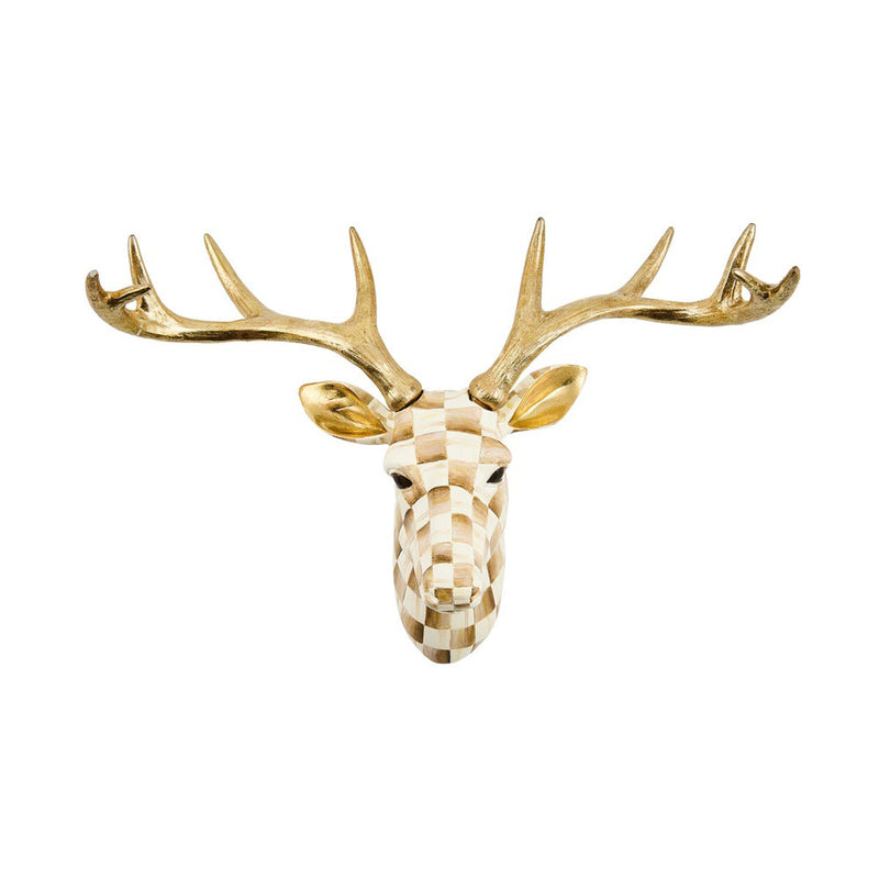 Mackenzie-Childs Mocha Check Small Deer Wall Decor