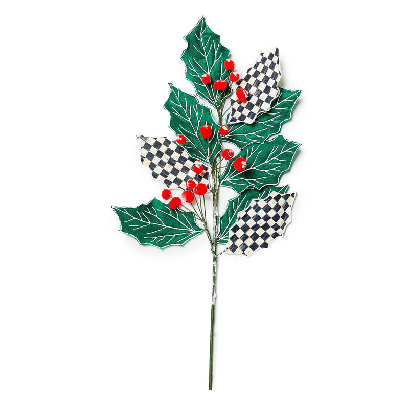 Mackenzie-Childs Cozy Christmas Holly Spray Stem