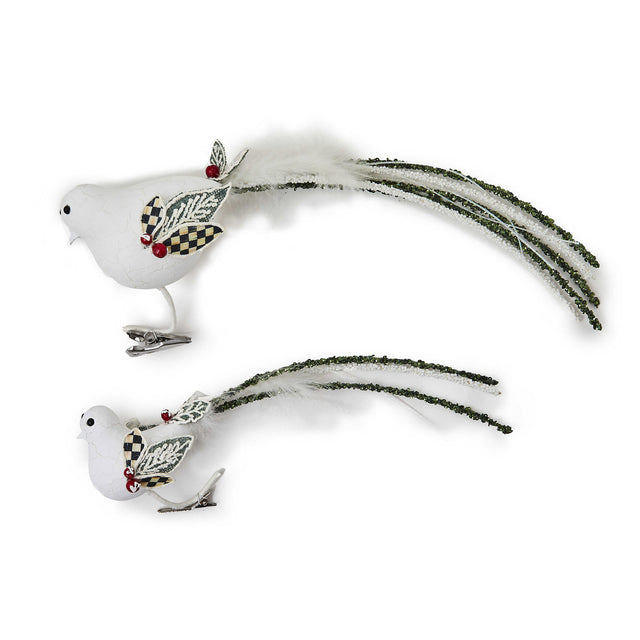 Mackenzie-Childs Farmhouse Holiday Bird Clips, Set of 2