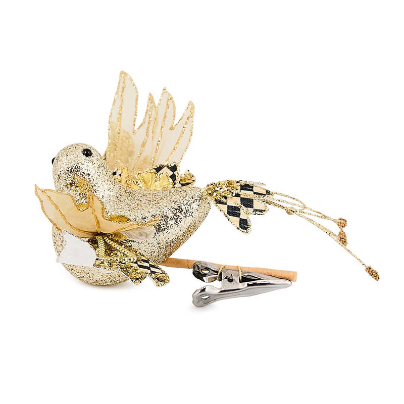 Mackenzie-Childs Courtly Noel Gold Bird Clip