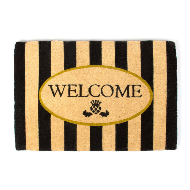 Mackenzie Childs Welcome Awning Stripe Entrance Mat