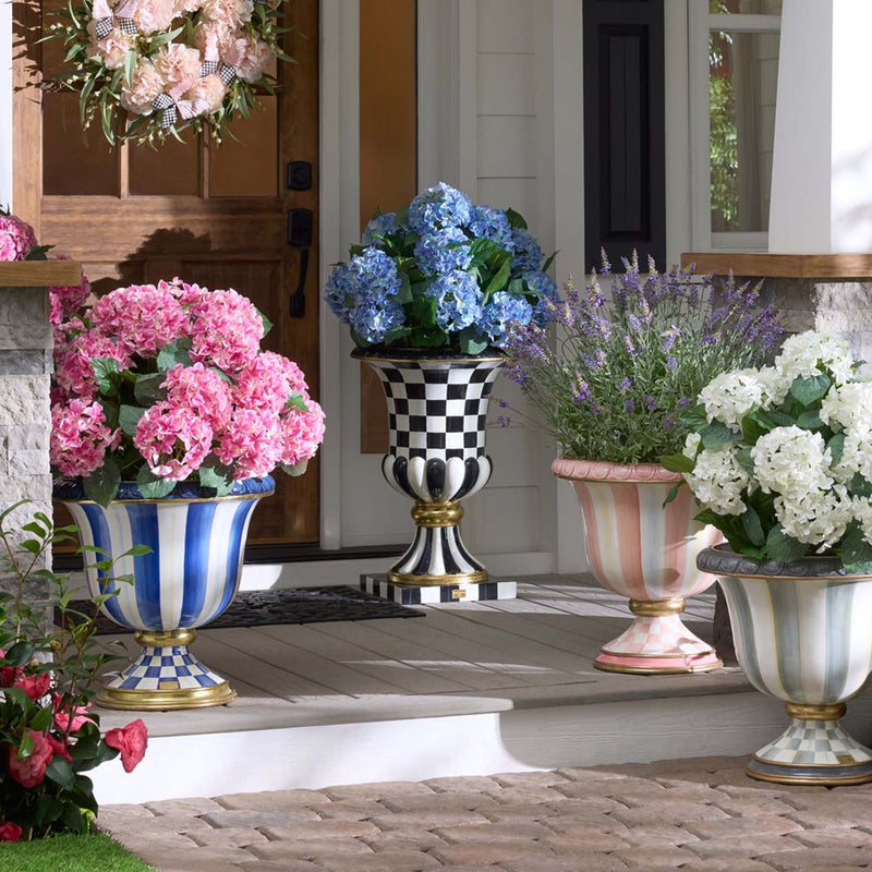 Mackenzie-Childs Courtly Check Pedestal Urn