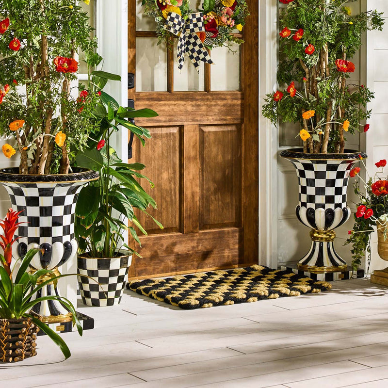 Mackenzie-Childs Courtly Check Pedestal Urn