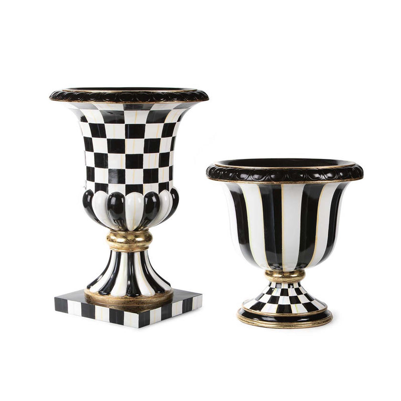 Mackenzie-Childs Courtly Check Pedestal Urn