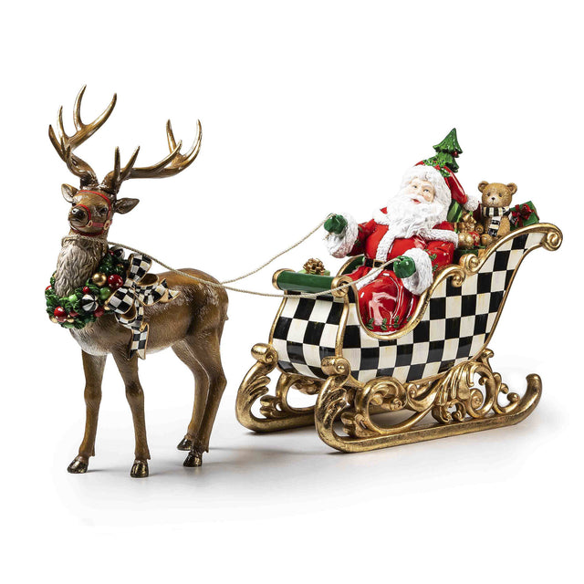 Mackenzie-Childs Night Before Christmas Santa & Sleigh