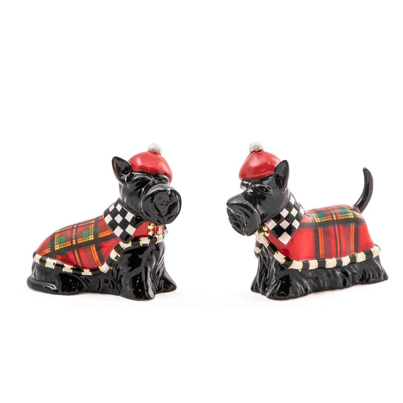 Mackenzie-Childs Tartastic Scottie Salt & Pepper Set
