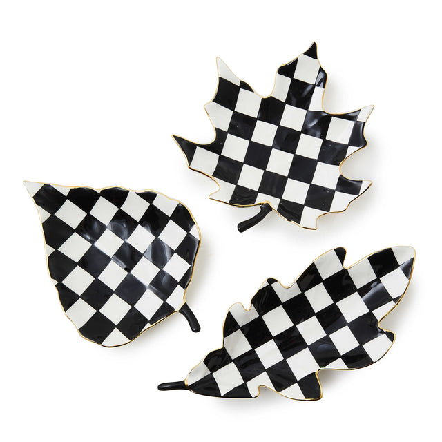 Mackenzie-Childs Courtly Leaf Trinket Trays, Set of 3