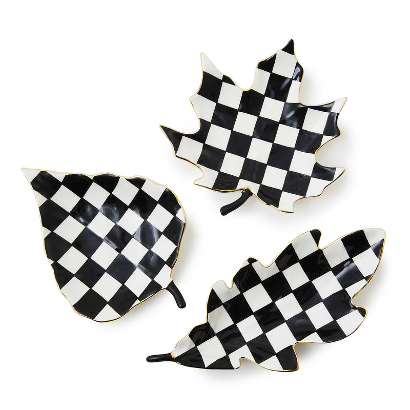 Mackenzie-Childs Courtly Leaf Trinket Trays, Set of 3