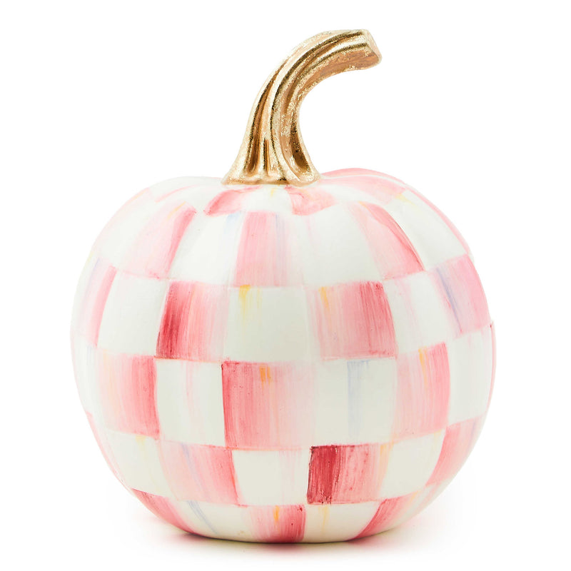 Mackenzie-Childs Bubblegum Pink Check Mini Pumpkin