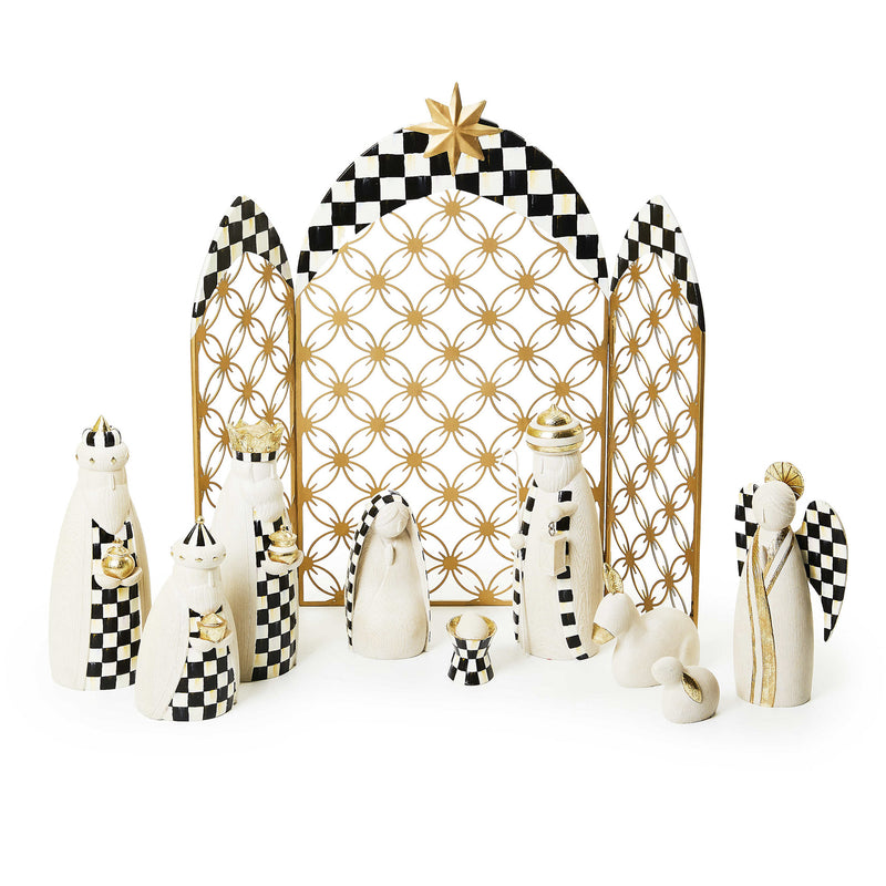 Mackenzie-Childs Courtly Check 10-Piece Mini Nativity Set