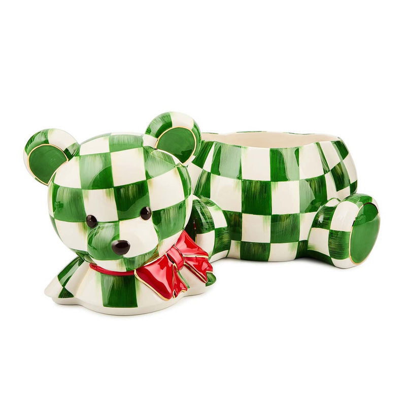 Mackenzie-Childs Check It Out Bear Cookie Jar