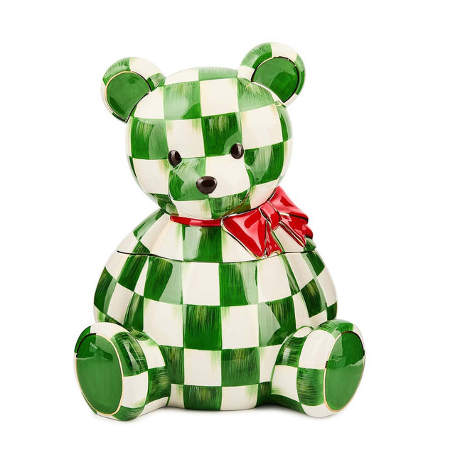 Mackenzie-Childs Check It Out Bear Cookie Jar