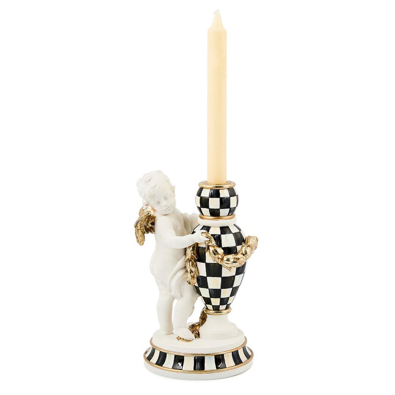 Mackenzie-Childs Courtly Noel Standing Cherub Candle Holder