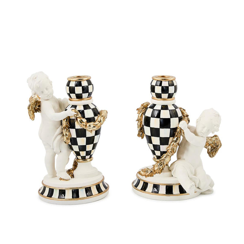 Mackenzie-Childs Courtly Noel Standing Cherub Candle Holder