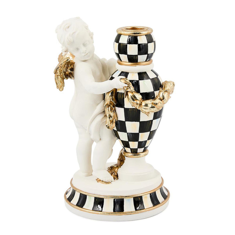 Mackenzie-Childs Courtly Noel Standing Cherub Candle Holder