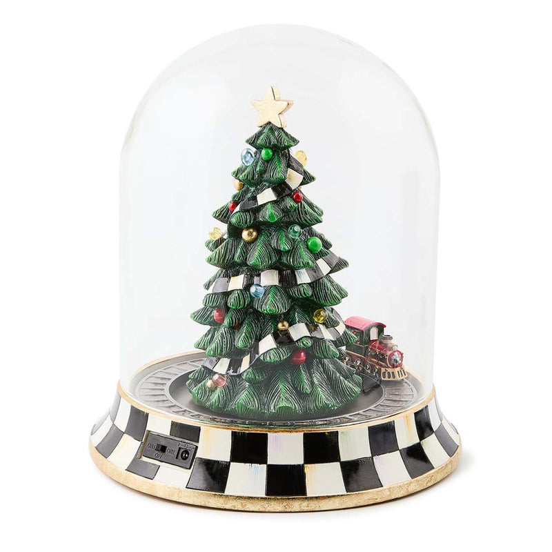 Mackenzie-Childs Christmas Tree Train Music Box Cloche