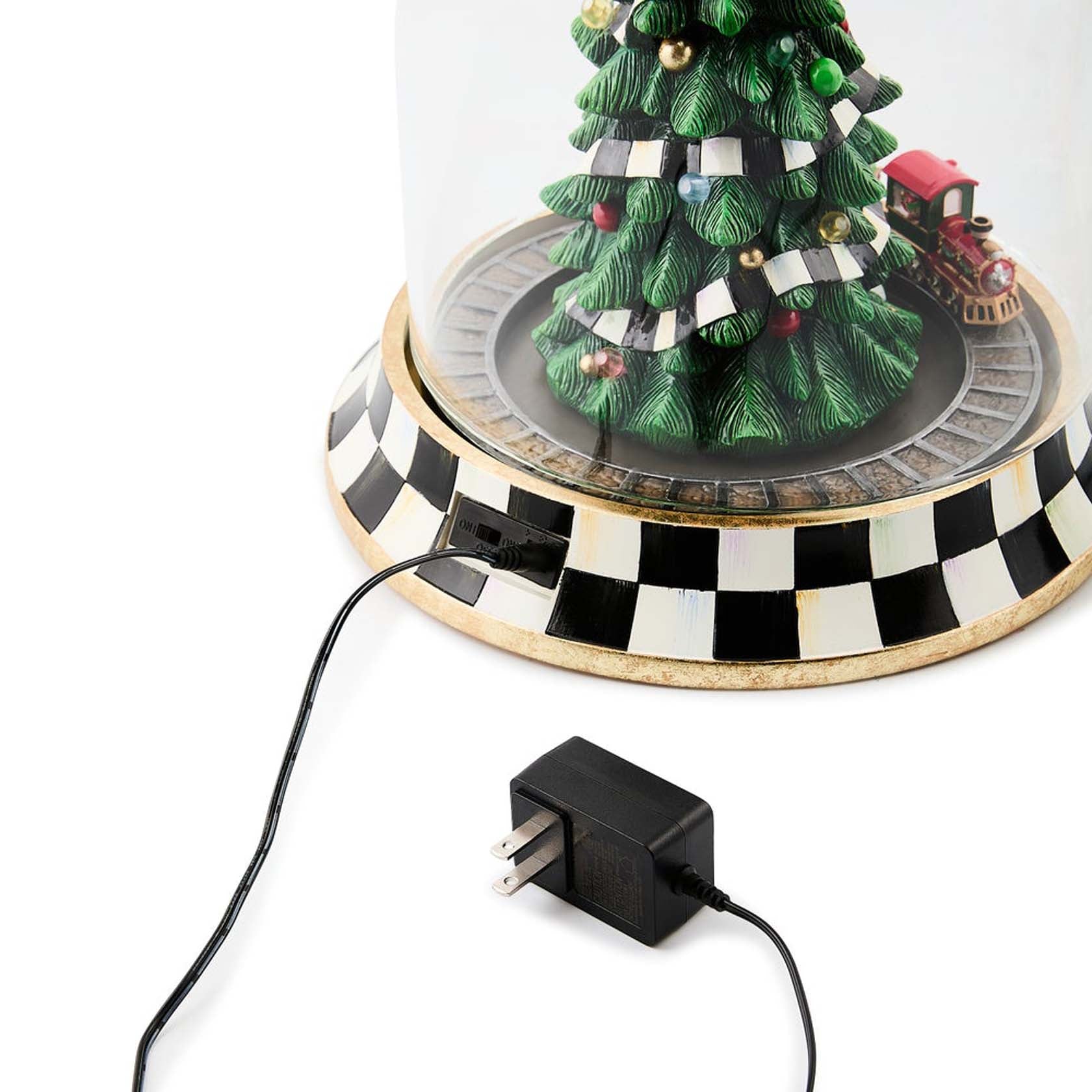 Mackenzie-Childs Christmas Tree Train Music Box Cloche – David