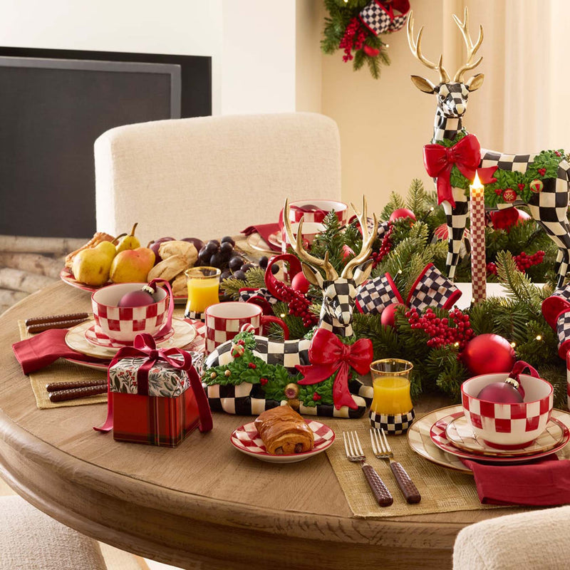Mackenzie-Childs Holly Check Resting Deer