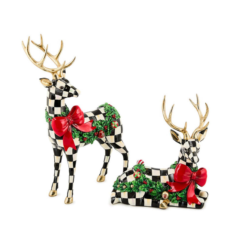 Mackenzie-Childs Holly Check Resting Deer