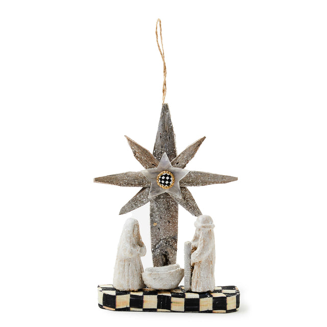 Mackenzie-Childs Farmhouse Holiday Wood Nativity Hanging Ornament