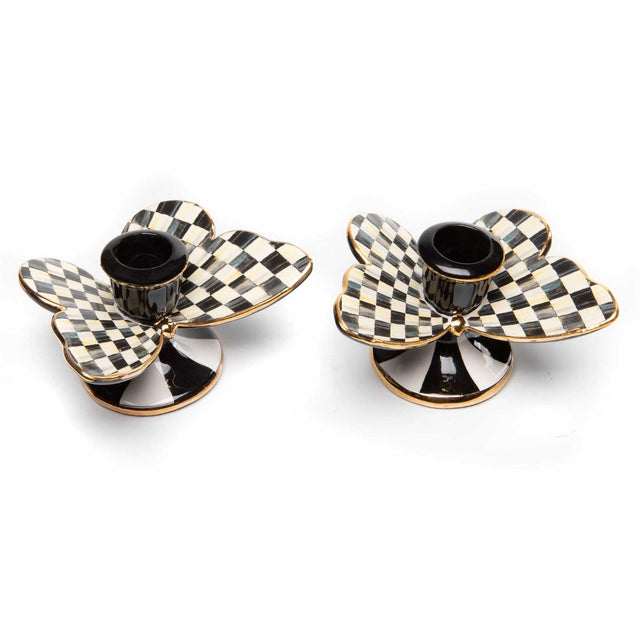 Mackenzie-Childs Courtly Check Butterfly Candle Holders, Set Of 2 #2