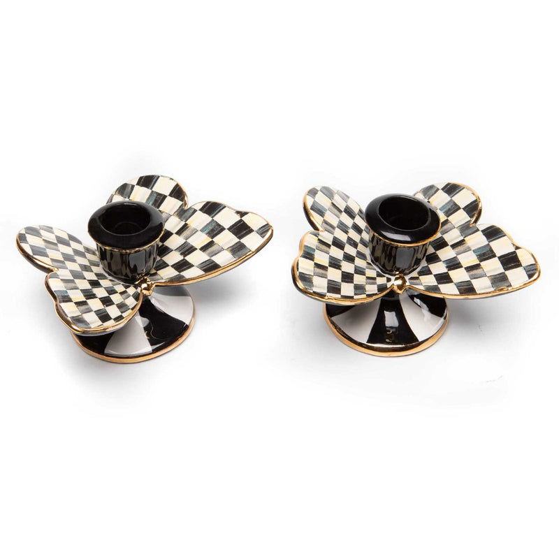 Mackenzie-Childs Courtly Check Butterfly Candle Holders, Set Of 2 #2