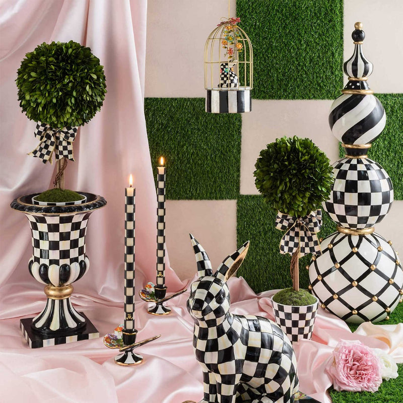 Mackenzie-Childs Courtly Check Pedestal Tabletop Urn
#4