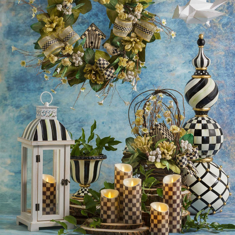 Mackenzie-Childs Courtly Check Pedestal Tabletop Urn
#5
